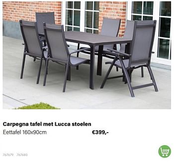 Aanbiedingen Carpegna tafel met lucca stoelen eettafel - Huismerk - Multi Bazar - Geldig van 21/03/2022 tot 05/06/2022 bij Multi Bazar