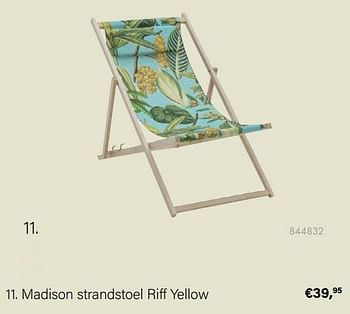 Aanbiedingen Madison strandstoel riff yellow - Huismerk - Multi Bazar - Geldig van 21/03/2022 tot 05/06/2022 bij Multi Bazar
