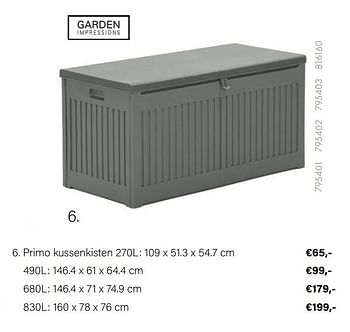 Aanbiedingen Primo kussenkisten - Garden Impressions - Geldig van 21/03/2022 tot 05/06/2022 bij Multi Bazar