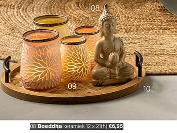 Aanbiedingen Boeddha keramiek - Huismerk - Multi Bazar - Geldig van 21/03/2022 tot 05/06/2022 bij Multi Bazar