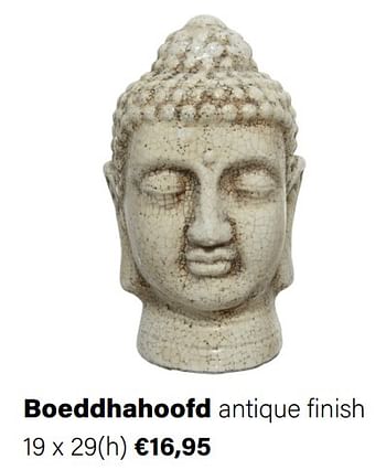 Aanbiedingen Boeddhahoofd antique finish - Huismerk - Multi Bazar - Geldig van 21/03/2022 tot 05/06/2022 bij Multi Bazar