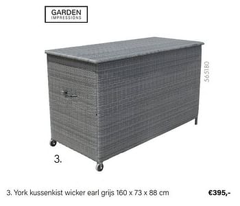 Aanbiedingen York kussenkist wicker earl grijs - Garden Impressions - Geldig van 21/03/2022 tot 05/06/2022 bij Multi Bazar