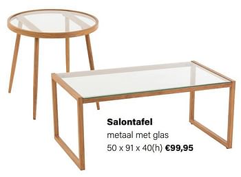 Aanbiedingen Salontafel metaal met glas - Huismerk - Multi Bazar - Geldig van 21/03/2022 tot 05/06/2022 bij Multi Bazar
