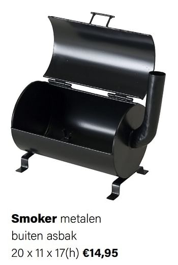 Aanbiedingen Smoker metalen buiten asbak - Huismerk - Multi Bazar - Geldig van 21/03/2022 tot 05/06/2022 bij Multi Bazar