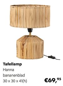 Aanbiedingen Tafellamp hanna bananenblad - Huismerk - Multi Bazar - Geldig van 21/03/2022 tot 05/06/2022 bij Multi Bazar