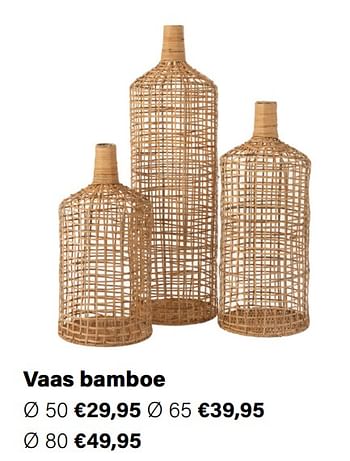 Aanbiedingen Vaas bamboe - Huismerk - Multi Bazar - Geldig van 21/03/2022 tot 05/06/2022 bij Multi Bazar