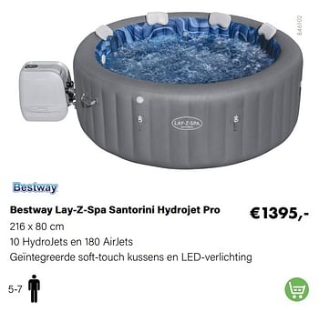 Aanbiedingen Bestway lay-z-spa santorini hydrojet pro - BestWay - Geldig van 21/03/2022 tot 05/06/2022 bij Multi Bazar