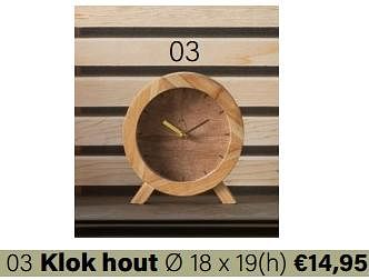 Aanbiedingen Klok hout - Huismerk - Multi Bazar - Geldig van 21/03/2022 tot 05/06/2022 bij Multi Bazar