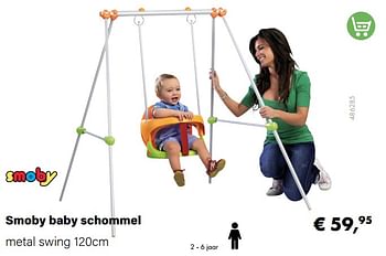 Aanbiedingen Smoby baby schommel metal swing - Smoby - Geldig van 21/03/2022 tot 05/06/2022 bij Multi Bazar