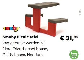 Aanbiedingen Smoby picnic tafel - Smoby - Geldig van 21/03/2022 tot 05/06/2022 bij Multi Bazar