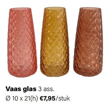 Aanbiedingen Vaas glas - Huismerk - Multi Bazar - Geldig van 21/03/2022 tot 05/06/2022 bij Multi Bazar