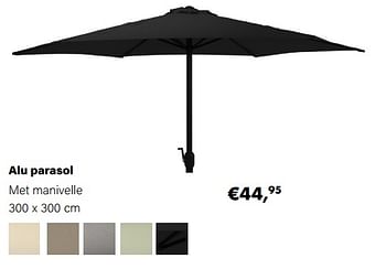 Aanbiedingen Alu parasol met manivelle - Huismerk - Multi Bazar - Geldig van 21/03/2022 tot 05/06/2022 bij Multi Bazar