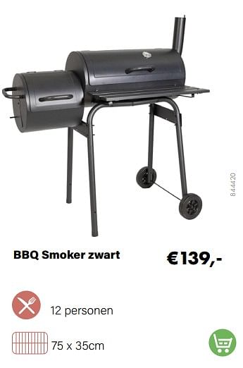 Aanbiedingen Bbq smoker zwart - Huismerk - Multi Bazar - Geldig van 21/03/2022 tot 05/06/2022 bij Multi Bazar