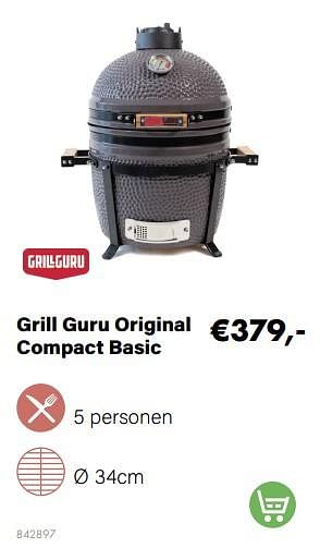 Aanbiedingen Grill guru original compact basic - Grill Guru - Geldig van 21/03/2022 tot 05/06/2022 bij Multi Bazar