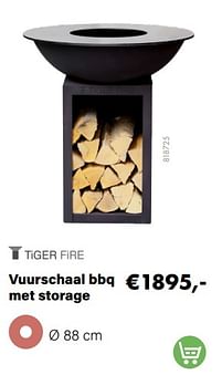 Aanbiedingen Vuurschaal bbq met storage - Tiger Fire - Geldig van 21/03/2022 tot 05/06/2022 bij Multi Bazar