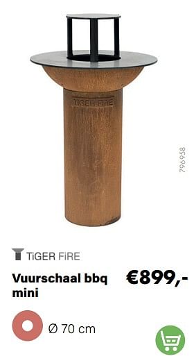 Aanbiedingen Vuurschaal bbq mini - Tiger Fire - Geldig van 21/03/2022 tot 05/06/2022 bij Multi Bazar