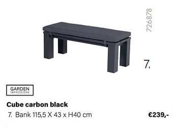 Aanbiedingen Cube carbon black bank - Garden Impressions - Geldig van 21/03/2022 tot 05/06/2022 bij Multi Bazar