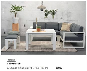 Aanbiedingen Cube mat wit lounge dining tafel - Garden Impressions - Geldig van 21/03/2022 tot 05/06/2022 bij Multi Bazar