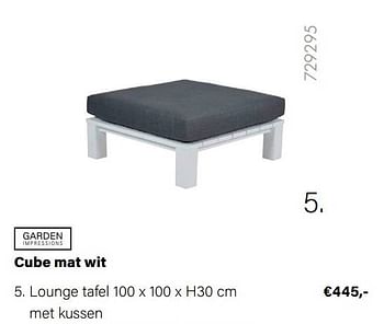 Aanbiedingen Cube mat wit lounge tafel - Garden Impressions - Geldig van 21/03/2022 tot 05/06/2022 bij Multi Bazar