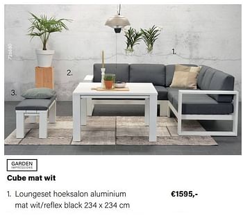 Aanbiedingen Cube mat wit loungeset hoeksalon - Garden Impressions - Geldig van 21/03/2022 tot 05/06/2022 bij Multi Bazar