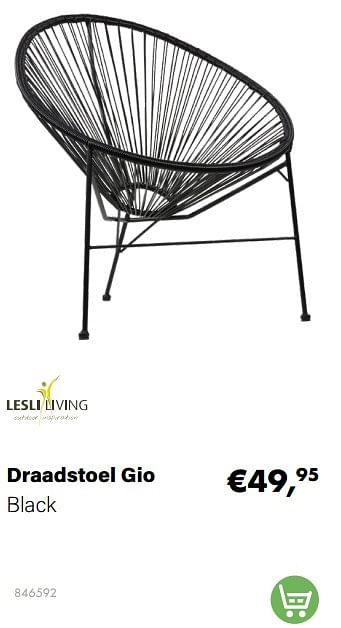 Aanbiedingen Draadstoel gio - Lesli Living - Geldig van 21/03/2022 tot 05/06/2022 bij Multi Bazar