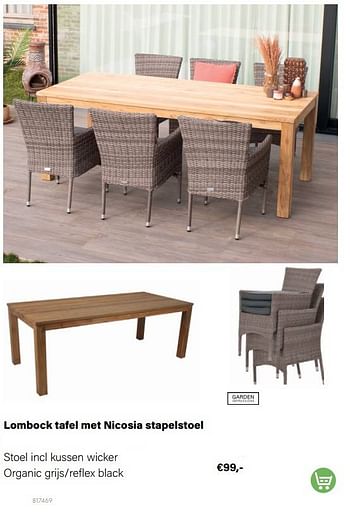Aanbiedingen Nicosia stoel incl kussen wicker - Garden Impressions - Geldig van 21/03/2022 tot 05/06/2022 bij Multi Bazar