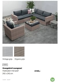 Aanbiedingen Orangebird loungeset hoeksalon met poef - Garden Impressions - Geldig van 21/03/2022 tot 05/06/2022 bij Multi Bazar
