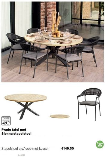 Aanbiedingen Sienna stapelstoel - Taste 480 - Geldig van 21/03/2022 tot 05/06/2022 bij Multi Bazar