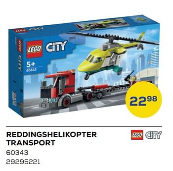 Aanbiedingen Reddingshelikopter transport 60343 - Lego - Geldig van 25/03/2022 tot 22/04/2022 bij Supra Bazar