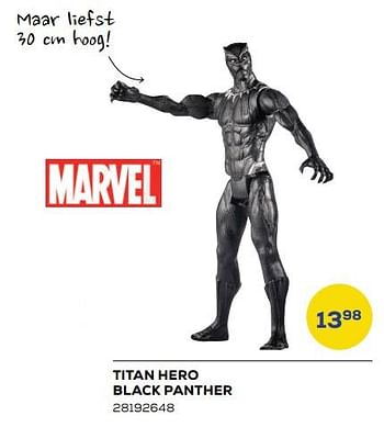 Aanbiedingen Titan hero black panther - Marvel - Geldig van 25/03/2022 tot 22/04/2022 bij Supra Bazar