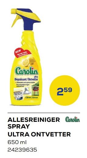 Aanbiedingen Allesreiniger spray ultra ontvetter - Carolin - Geldig van 25/03/2022 tot 22/04/2022 bij Supra Bazar