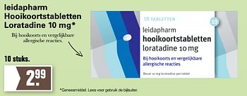 Aanbiedingen Leidapharm hooikoortstabletten loratadine 10 mg - Leidapharm - Geldig van 16/03/2022 tot 22/04/2022 bij De Online Drogist