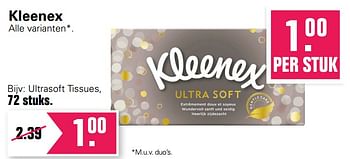 Aanbiedingen Ultrasoft tissues - Kleenex - Geldig van 16/03/2022 tot 22/04/2022 bij De Online Drogist
