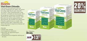 Aanbiedingen Vital green chlorella - Bloem - Geldig van 16/03/2022 tot 22/04/2022 bij De Online Drogist