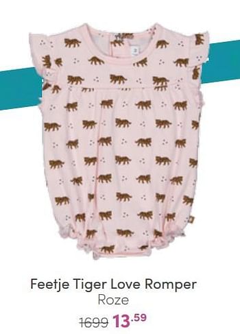 Aanbiedingen Feetje tiger love romper roze - Feetje - Geldig van 20/03/2022 tot 26/03/2022 bij Baby & Tiener Megastore