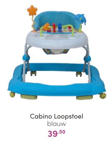 Aanbiedingen Cabino loopstoel blauw - Cabino - Geldig van 20/03/2022 tot 26/03/2022 bij Baby & Tiener Megastore