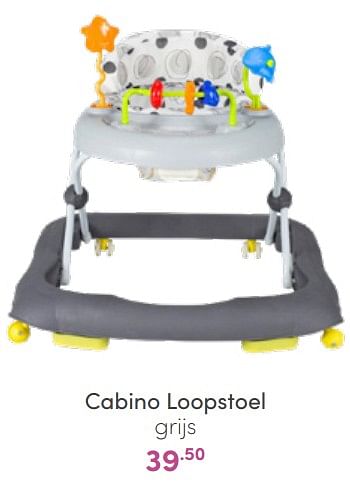 Aanbiedingen Cabino loopstoel grijs - Cabino - Geldig van 20/03/2022 tot 26/03/2022 bij Baby & Tiener Megastore