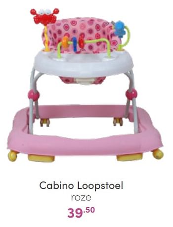 Aanbiedingen Cabino loopstoel roze - Cabino - Geldig van 20/03/2022 tot 26/03/2022 bij Baby & Tiener Megastore