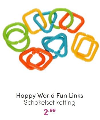 Aanbiedingen Happy world fun links schakelset ketting - Happy World - Geldig van 20/03/2022 tot 26/03/2022 bij Baby & Tiener Megastore