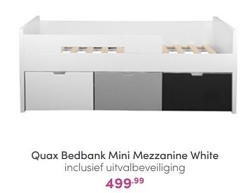Aanbiedingen Quax bedbank mini mezzanine white - Quax - Geldig van 20/03/2022 tot 26/03/2022 bij Baby & Tiener Megastore