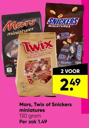 Aanbiedingen Mars twix of snickers miniatures - Huismerk - Big Bazar - Geldig van 28/03/2022 tot 10/04/2022 bij Big Bazar