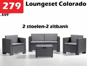 Aanbiedingen Loungeset colorado - Huismerk - Itek - Geldig van 17/03/2022 tot 10/04/2022 bij Itek