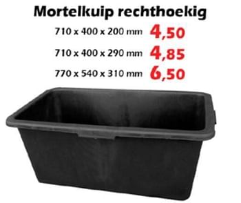 Aanbiedingen Mortelkuip rechthoekig - Huismerk - Itek - Geldig van 17/03/2022 tot 10/04/2022 bij Itek