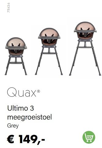 Aanbiedingen Ultimo 3 meegroeistoel - Quax - Geldig van 01/04/2022 tot 30/04/2022 bij Multi Bazar