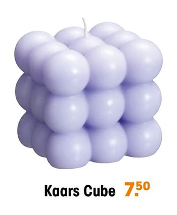 Aanbiedingen Kaars cube - Huismerk - Kwantum - Geldig van 31/03/2022 tot 10/04/2022 bij Kwantum