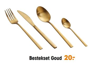 Aanbiedingen Bestekset goud - Huismerk - Kwantum - Geldig van 31/03/2022 tot 10/04/2022 bij Kwantum