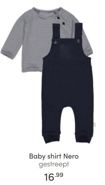 Aanbiedingen Baby shirt nero gestreept - Huismerk - Baby &amp; Tiener Megastore - Geldig van 03/04/2022 tot 09/04/2022 bij Baby & Tiener Megastore