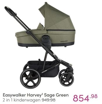 Aanbiedingen Easywalker harvey3 sage green 2 in 1 kinderwagen - Easywalker - Geldig van 03/04/2022 tot 09/04/2022 bij Baby & Tiener Megastore