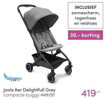Aanbiedingen Joolz aer delightfull grey compacte buggy - Joolz - Geldig van 03/04/2022 tot 09/04/2022 bij Baby & Tiener Megastore