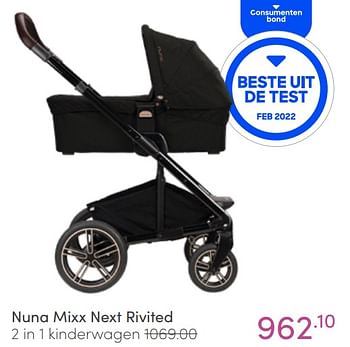 Aanbiedingen Nuna mixx next rivited 2 in 1 kinderwagen - Nuna - Geldig van 03/04/2022 tot 09/04/2022 bij Baby & Tiener Megastore